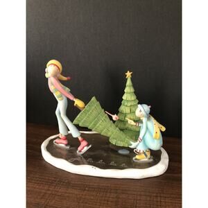 Acrylic Ice Skating Kids Christmas Tree Holiday Decor Tiny Flaw Read